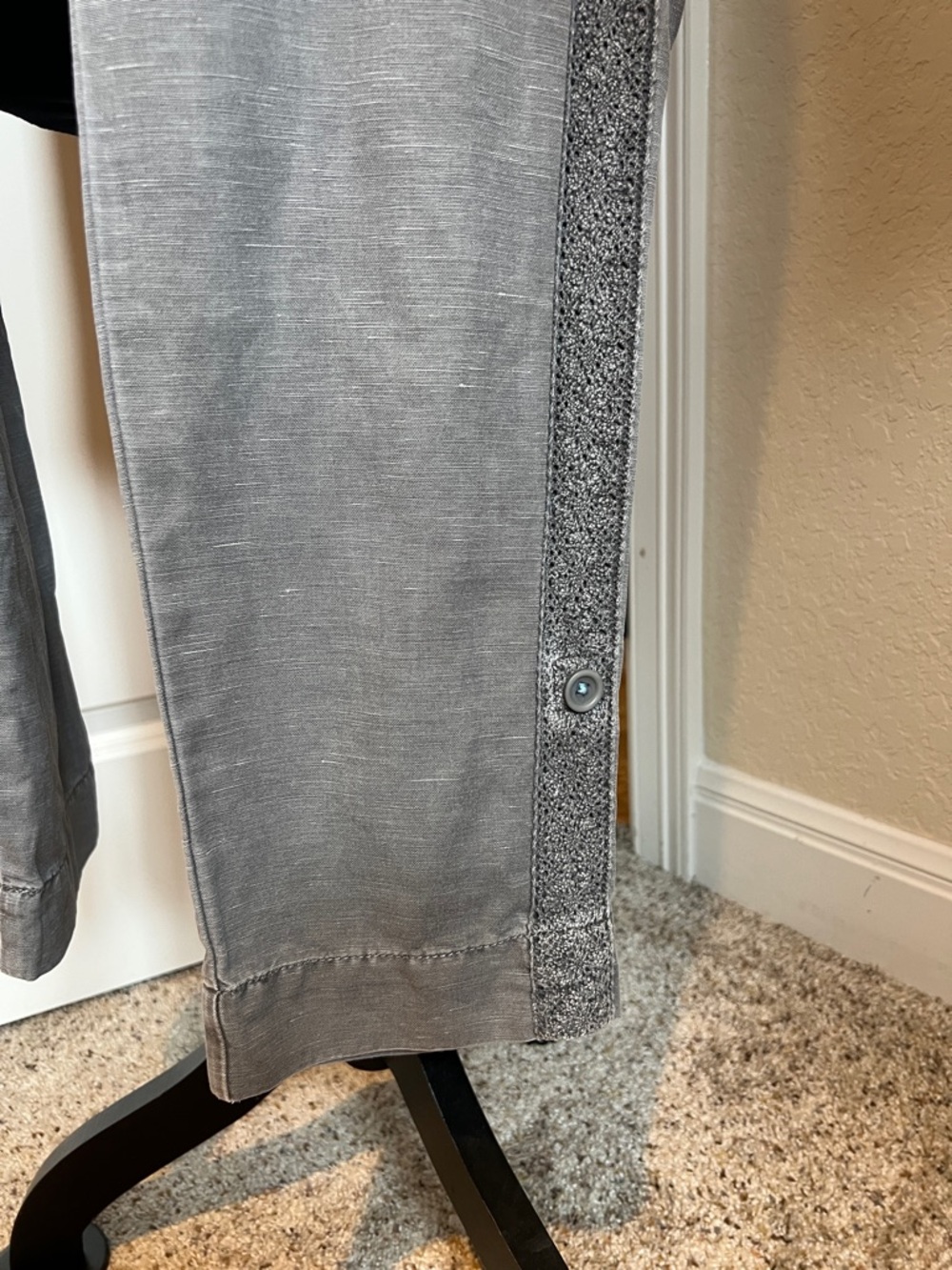 SUNDANCE Gray Organia Lace Roll Up Pant - Picture 7 of 11